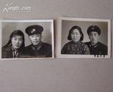 五六十年代的军人和家属二人照片相片2张共12元