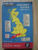 Holiday guide area No.4（south west）——50年版 英国西南部休假指南 附地图一份