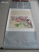 沪上著名花鸟画家 施伯云 精品力作 好画意 白头偕老  立轴 精裱 画心46Ｘ68厘