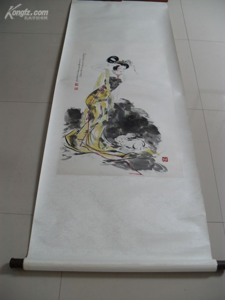 现任中国仕女画研究会会长，现任北京京文画院院长  薛林兴 作品  精裱立轴 画心94X53厘米