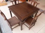 现代中式红木家具 鸡翅木小四方桌子/小餐桌椅5件套组合 包真包红木特价