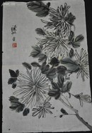 【保真】海上著名老画家【陈秋草】水墨秋菊图 53.5x35cm