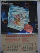 【挂66】1995年 高级胶片挂历   六幅世界各国钱币加当年金猪图 挂历尺寸50x76(cm)