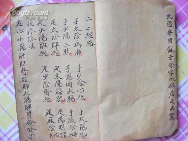 1921年老中医毛笔手抄医书：（十二经络，痘疹脉法，金镜赋，痘源赋，轻、重、逆死症歌，七症不治，24项方、）