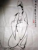 中国佛教协会理事著名高僧沙门月照大法师绘画---观自在菩萨〈46*68厘米〉