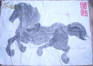平野画马（横幅）规格94/68厘米/绘画（见图）