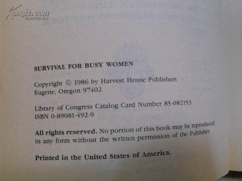 A66719《SURVIVAL FOR BUSY WOMEN》翻译：生存忙碌的妇女