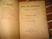 TAUCHNITZ  EDITION COLLECTION OF BRITISH AND AMERICAN AUTHORS :MAN AND SUPERMAN     [ 人与超人]萧伯纳 名著 毛边本    1913年版
