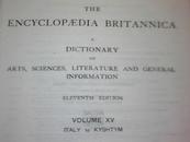 THE    ENCYCLOPAEDIA    BRITANNICA    大英百科全书的艺术科学文学及一般资料第十一版体积十五意大利克什特姆辞典