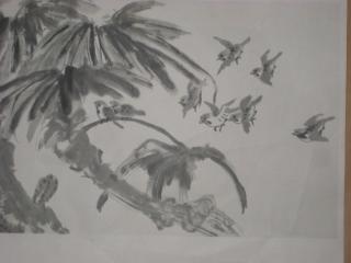 70年代李苦禅画辑散页：觅荫图【8开】