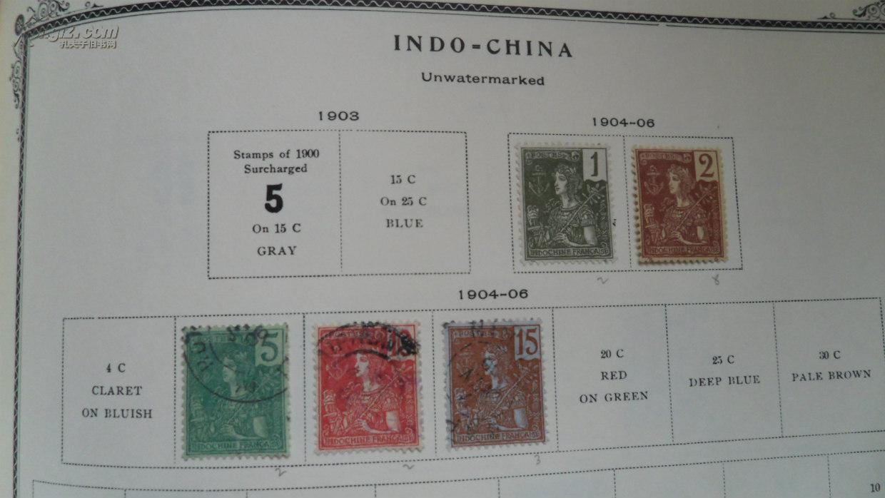 1904年法属印度支那邮票女神图面值2C