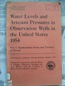 美国1954年观测井的水位和自流压力。第6部分、西南部各州和领地夏威夷，英文原版【见详细描述】