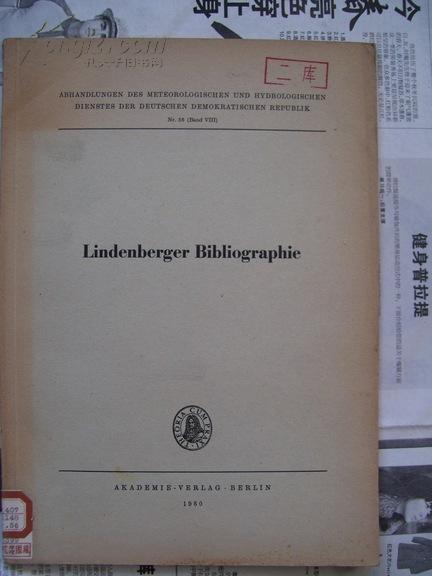 Lindenberger Bibliographie 【林登贝格尔参考书目，德文】