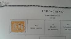 1941年法属印度支那邮票再版普票吴哥窟雕像面值4C
