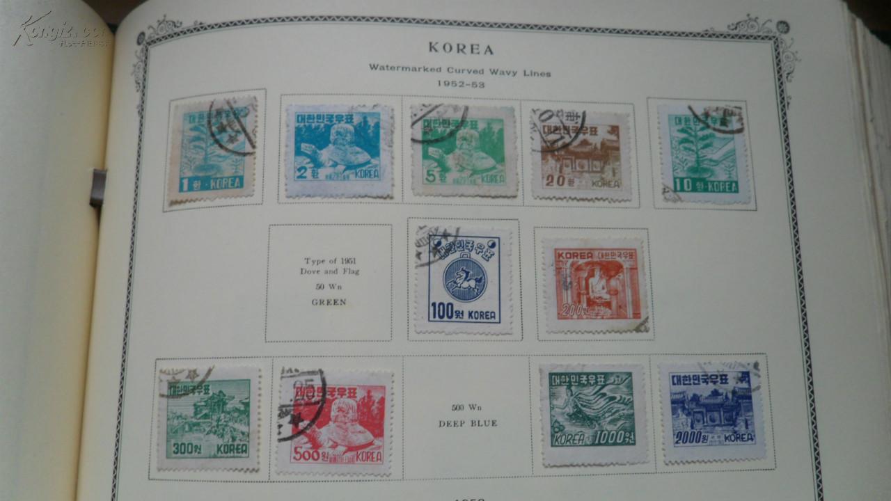 1952年韩国邮票文物古迹古代信使徽记：马牌面值100元