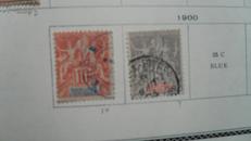 1900年法属瓜德鲁普（海盗岛）邮票和平与贸易女神面值15C