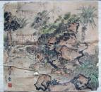 名人字画：（已故上海美术家协会主席、海派书画名家）沈柔坚《1971年手绘●园林写生画稿》。