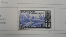 1939年法属圭亚那邮票独木舟面值1FC