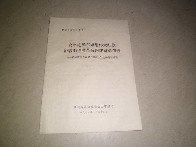 高举毛泽东思想伟大红旗-潘振武同志在湖北省两代会上的总结讲话