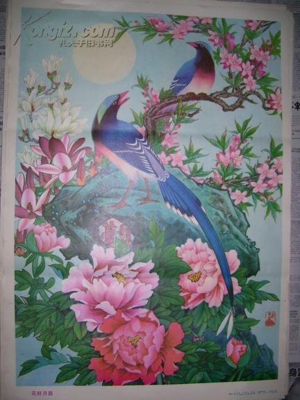 80年代年画---花好月圆 【民俗收藏精品】