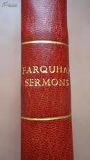 1773年 JOHN FARQUHAR: SERMONS ON VARIOUS SUBJECTS  苏格兰启蒙运动代表法夸尔《布道漫笔》桃红摩洛哥皮装桢 近孤本 极珍贵