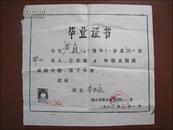 1986年湖北省鄂州市“朝阳小学”毕业证书（带相片）