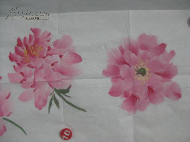国画 牡丹花朵  画一张 69*32厘米
