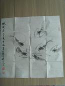 吕永福(墨痴大师)：画：虾趣图1（68*68）北京陶然画院副院长/中国画研究社研究员及燕南书画学会副会长(补图2)