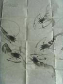 吕永福(墨痴大师)：画：虾趣图1（68*68）北京陶然画院副院长/中国画研究社研究员及燕南书画学会副会长(补图2)