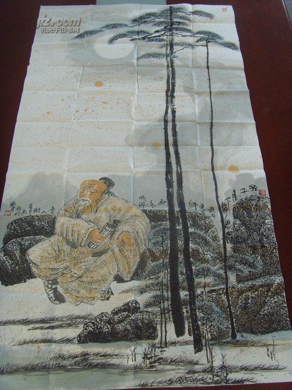 牧青（李希勇）：画：孔子月下静思图（当代最具艺术价值与市场收藏潜力的画家，山东省国画院副院长、山东美协理事、山东省美术家协会山水画艺委会副秘书长、山东美协花鸟画艺委会委员）（补图2）