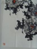 朱全增：画：晨露（带上款）（山东省美术家协会副主席、浙江现代书画院院长、国家一级美术师、中国美协会员。山东画院高级画师，北京京桥大学美术系教授，民族书画艺术家协会主席）带《朱全增画集》（补图1）