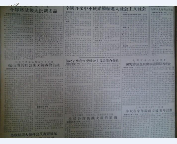 全国冰上运动会开幕1956年1月28农业合作化基础上推行“三变”《江西日报》捷克世界第一无棱织布机投产