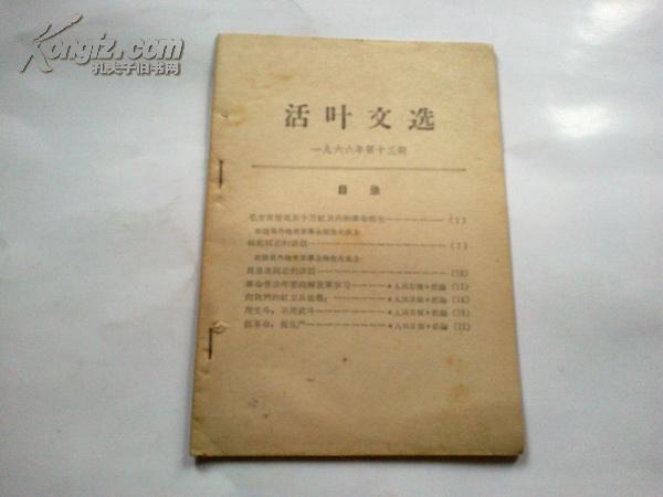 《活页文选》1966年第13期 毛主席接见五十万红卫兵和革命师生j5sc