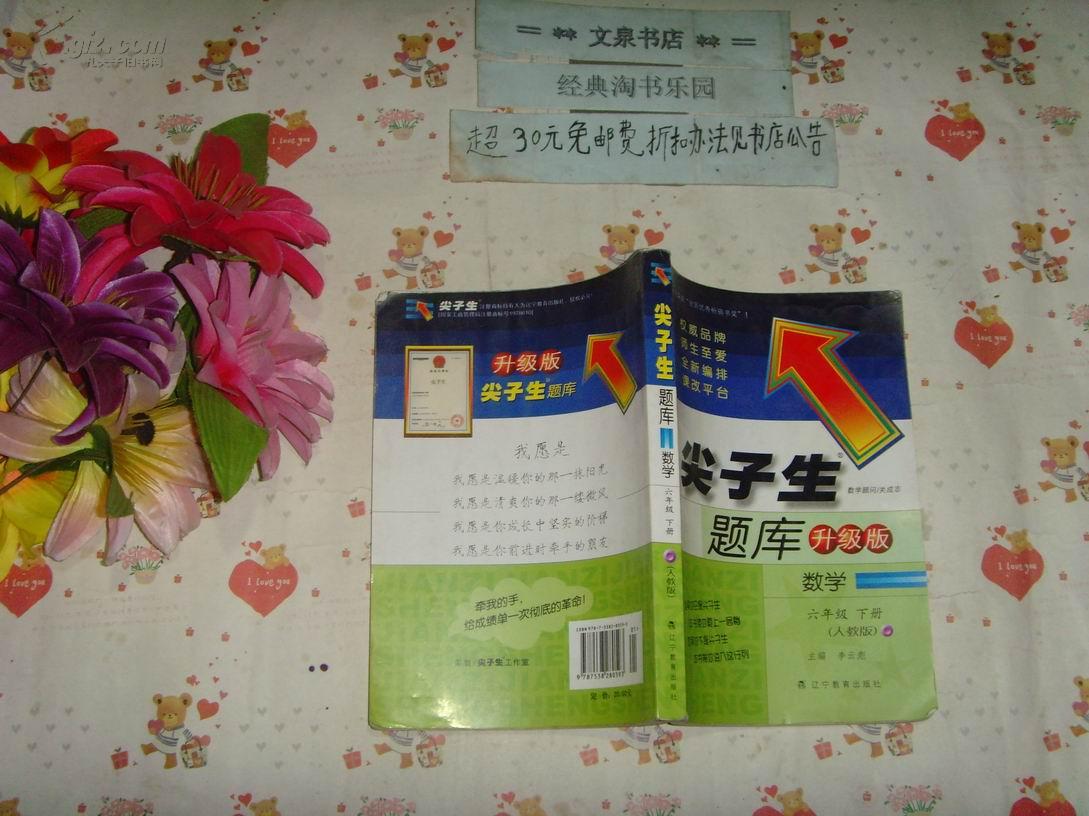 尖子生题库  数学  六年级  下册  人教版   文泉数学类50404-7，7.5成新，前13页有铅笔字