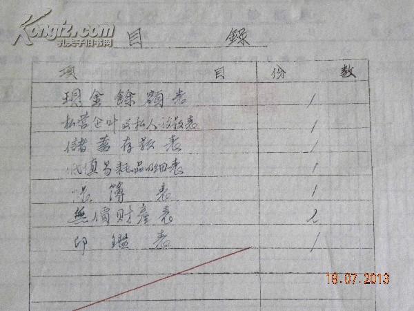 中国人民银行山西省分行储蓄办事处与中国人民银行太原市行西汽路办事处的移交清册-1954年1月（带明细）