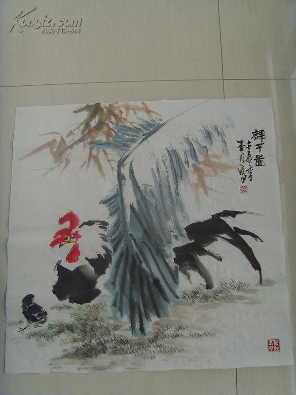 国天星（国玉明）：画：课子图/中国花鸟画研究会会员/山东美协会员/山东画院高级画师/济南长清区美协副主席