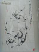 吕永福(墨痴)：画：虾趣图2(竖幅)北京陶然画院副院长/中国画研究社研究员及燕南书画学会副会长/当代虾王(补图)