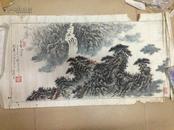 A74569  广东揭阳 刘伟雄画《云壑飞泉》一幅 尺寸：71X35cm