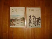 美术------1954年创刊号到1957年---四年共48期---54年上下半年各合订一册，55年下半年合订一册-----其它为单行本