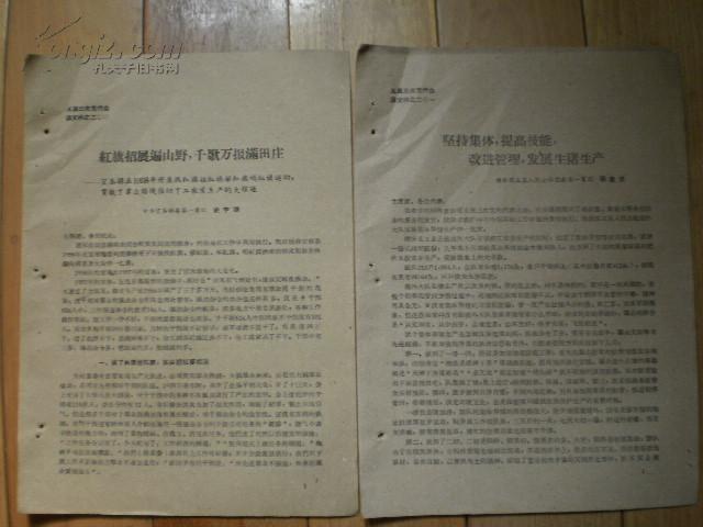 红旗招展遍山野，千歌万报满田庄--宜春县在1958年开展找插举唱红旗运动，贯彻群众路线推动工农业生产的大跃进