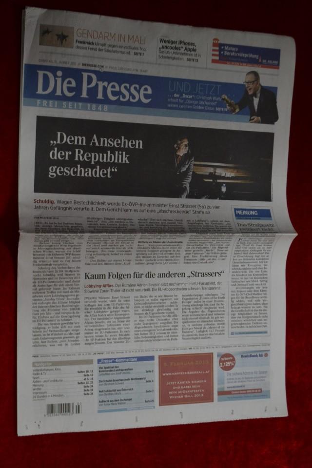 Die Presse 2013/01/15 NR.19687  德语报纸 外文报纸