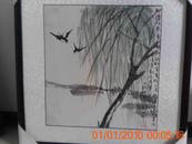 何芳桂 绘 柳塘双燕 43×46厘米(图)