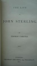 1871年 Thomas Carlyle _ Life of John Sterling 托马斯•卡莱尔《斯特林传》布面烫金精装 品相上佳