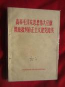 高举毛泽东思想伟大红旗彻底批评修正主义建党路线