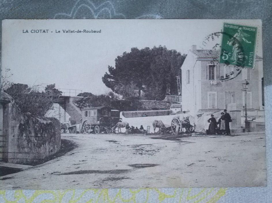 晚清时期   法国实寄LA CIOTAT-Le Vallat-de-Roubaud拉西约塔乐瓦莱特-DE-鲁博明信片   一张 
 [5c邮票一张 邮戳1枚