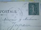 1919年 法国实寄Panorama de SAUSSET-les PINS 苏塞针风景明信片 一张 [15c邮票一张 邮戳2枚