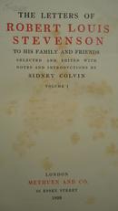 1899年 Letters of R.L. Stevenson《史蒂文生书简集》极珍贵第1版 红色布面精装 上下2册全