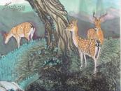 张红彦：画：柏鹿图（补图）