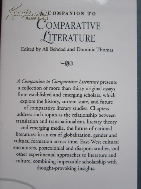 A Companion to Comparative Literature（Blackwell Companions to Literature and Culture）比较文学指南（布莱克威尔文学与文化指南丛书 货号TJ）