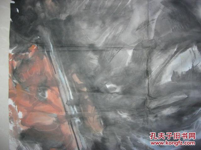 著名油画家 连环画家 王可伟 作“钟馗”136cm*68.5cm  （保真）